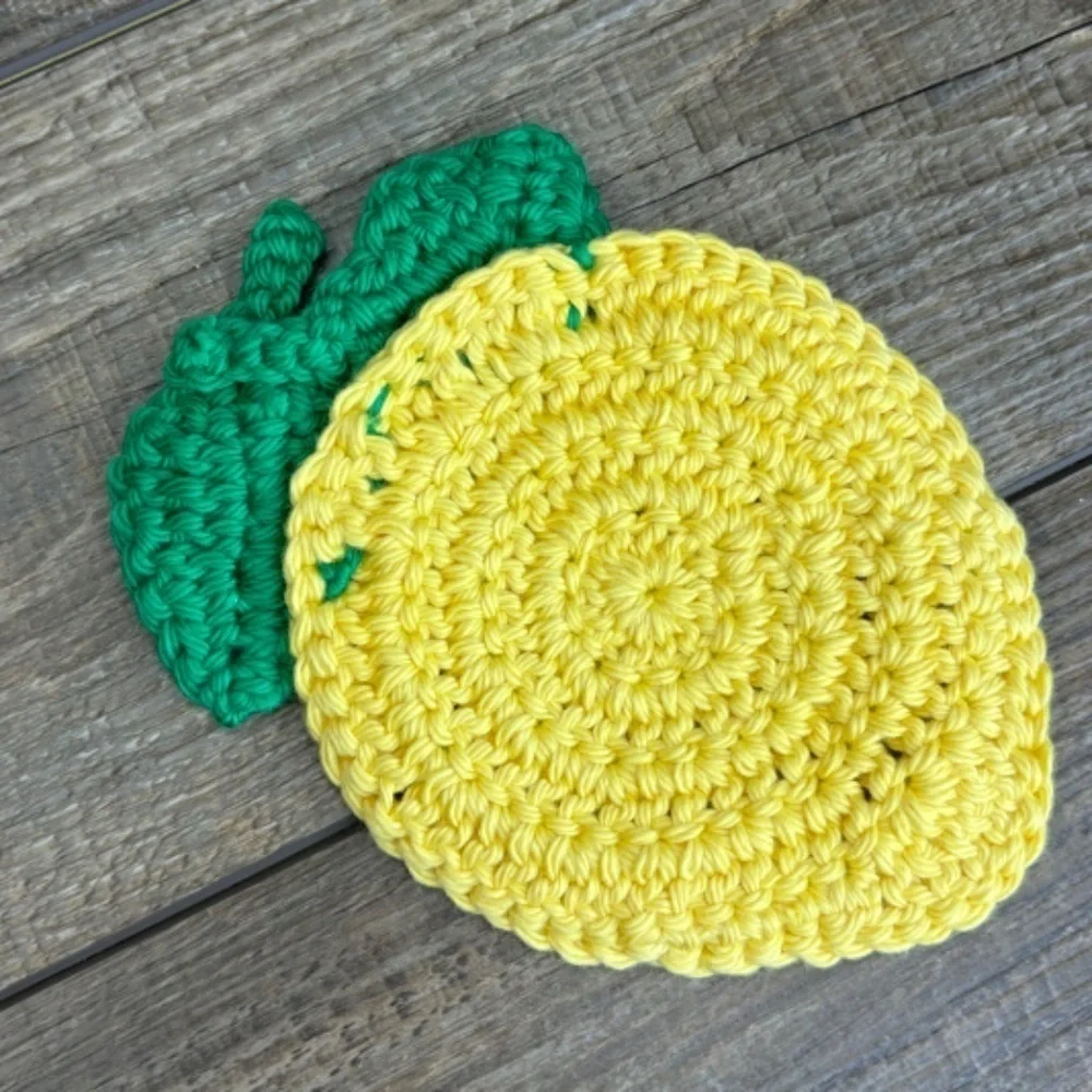 Lemon Cup Mug Coasters Set of‎ 4 Handcrafted Crochet by Seller Cotton